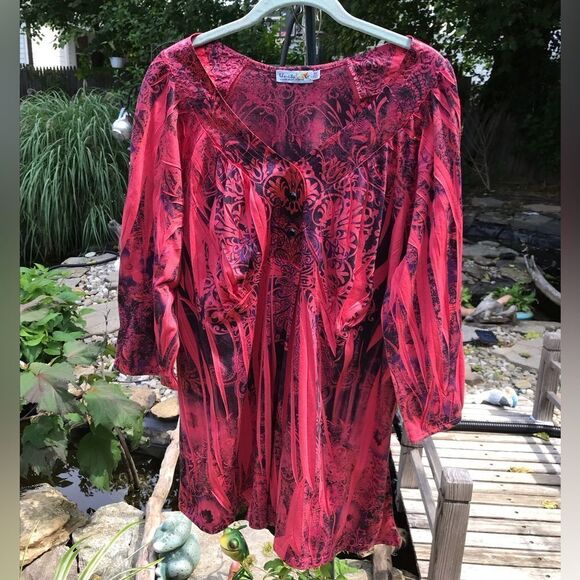 Fuchsia Pink Pullover Tunic - Picture 1 of 10